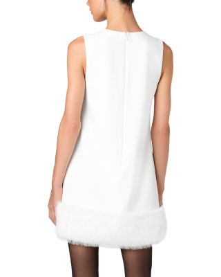 Whisper Faux Fur Hem Mini Dress - thumbnail 4