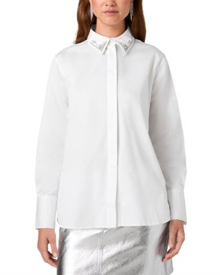 Alexis Poplin Embellished Collar Shirt