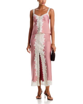 Effy Lace Trim Satin Top & Tirelle Skirt