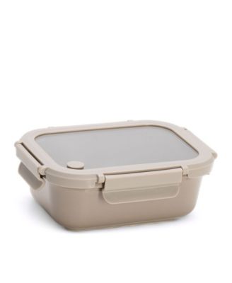  Stoneware Food Storage Container with Tempered Glass Lid, Large