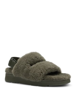 Women's Gen-FF Shearling Two-Bar Suede Sandals