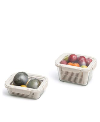  Rectangular Flexible Silicone Lid Basket Food Storage Set, 6-Piece Set