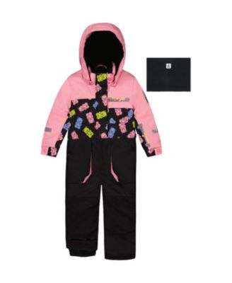 Girls' Play Gummy Bear Hood & Expandable Sleeve One Piece Snowsuit - Little Kid, Big Kid