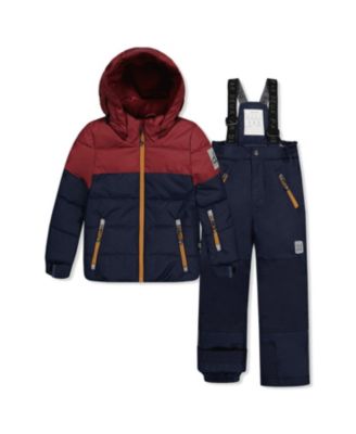  Boys' Play Jacket & Pants Fleece Neckwarmer Two Piece Snowsuit - Little Kid, Big Kid