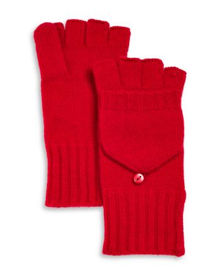 Ribbed Knit Cashmere Pop Top Mittens - Exclusive
