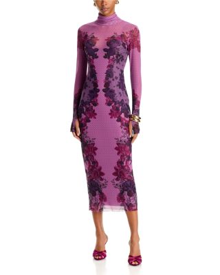 Shailene Printed Mesh Midi Dress