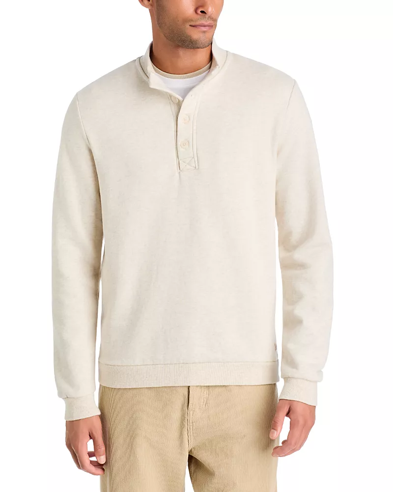 Marine Layer Cloud 9 Cotton Blend Half Button Sweatshirt