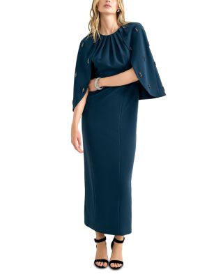 Michelle Jewelled Cape Maxi Dress