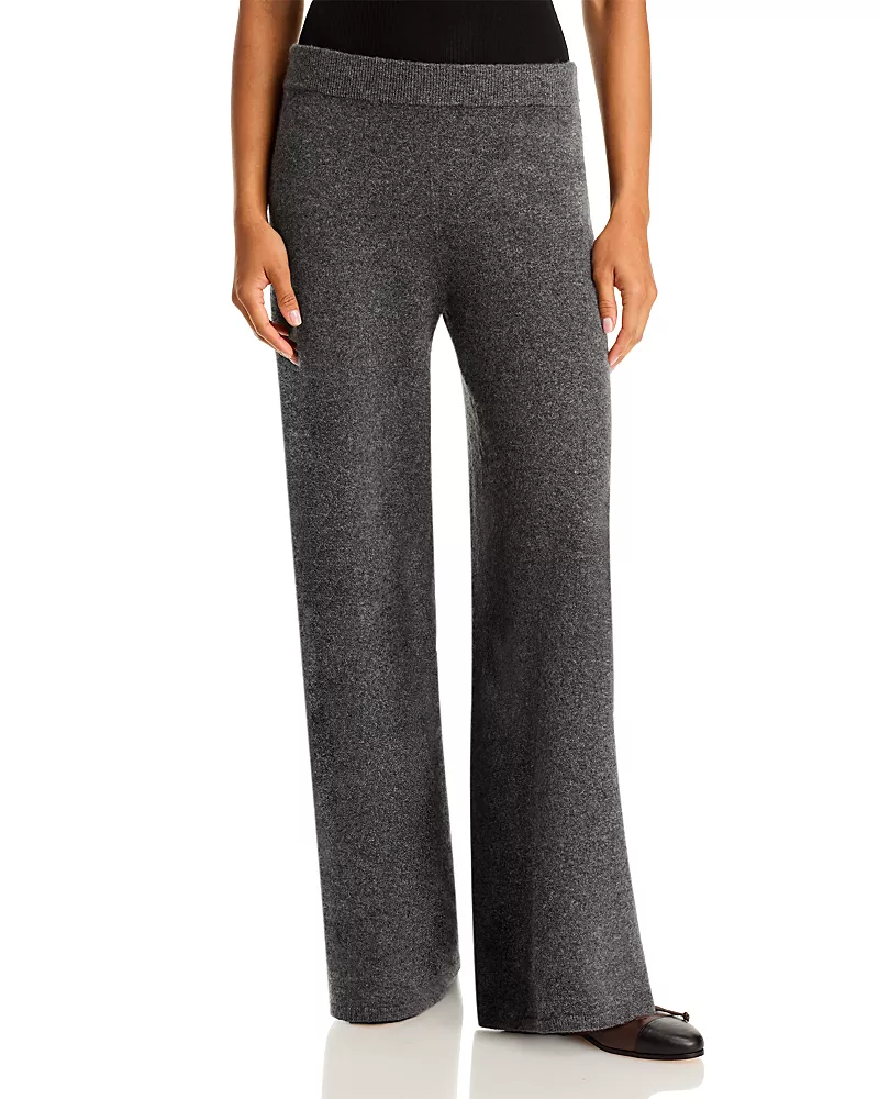 Aqua Rib Knit Wide Leg Pants - Exclusive