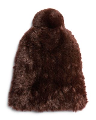 Faux Fur Stretch Knit Beanie