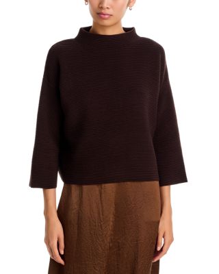 Funnel Neck Ribbed Sweater
