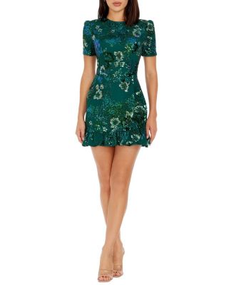  Brittany Floral Sequin Mini Dress