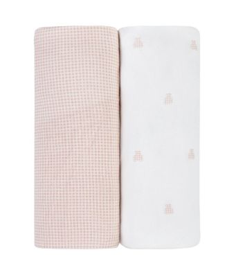 Unisex Gingham Bear Collection Changing Pad Cover Cradle Sheet Set -Baby