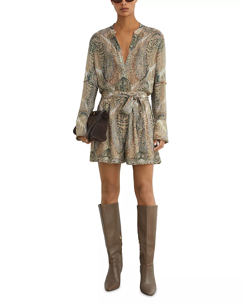 Reiss Paisley Belted Romper