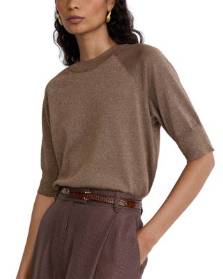 Metallic Crewneck Top