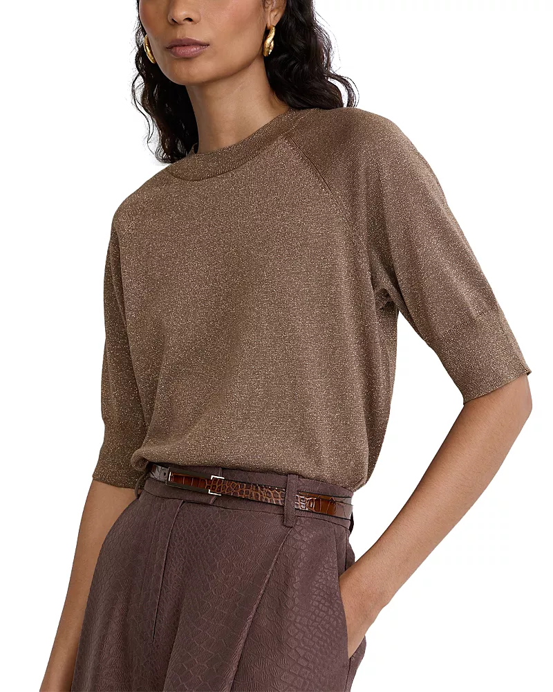 Reiss Metallic Crewneck Top