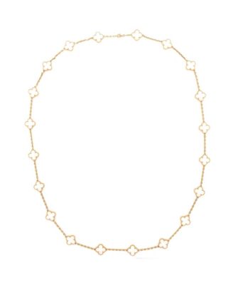  Vintage Alhambra 20 Motifs Necklace 18K Gold and Mother of Pearl, 33.75"