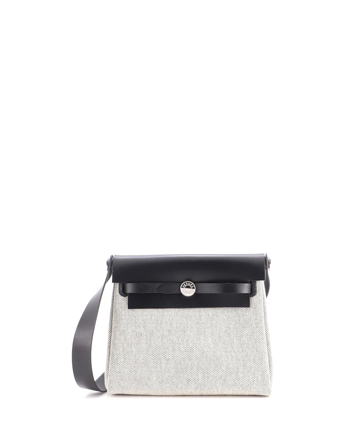 Pre-Owned HERMES 20 Herbag Zip Toile and Leather