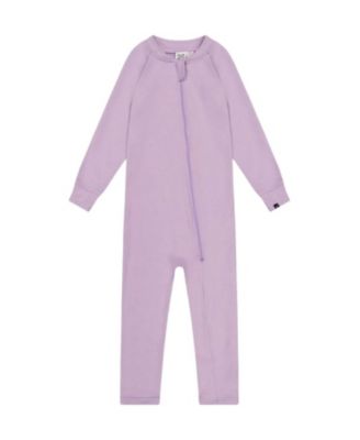 Girls' One Piece Fleece Asymmetric Zipper Thermal Underwear - Baby