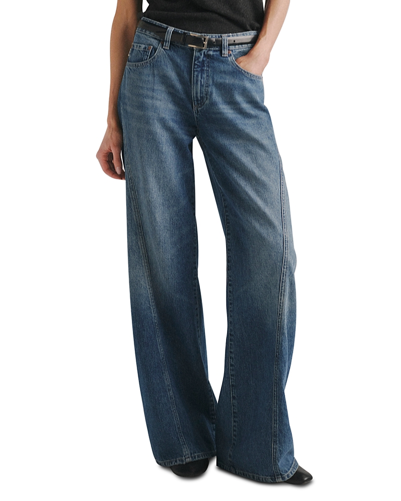 DL1961 Alex Petite Highluxe Mid Rise Baggy Wide Leg Jeans in Authentic