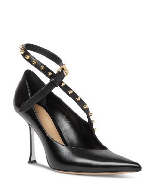 Women's Studded Leather Stiletto Pumps