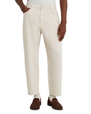 Freddie Cotton & Linen Barrel 31.5" Jeans in White