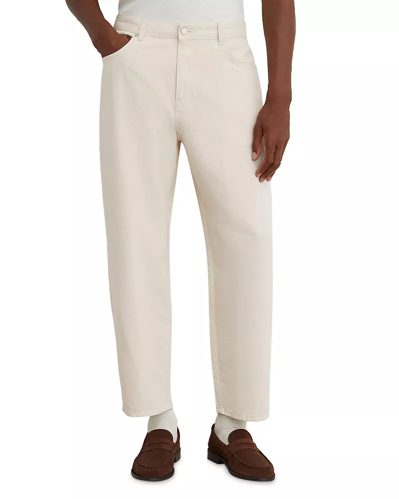 Reiss Freddie Cotton & Linen Barrel 31.5 Jeans in White