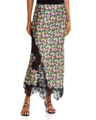 Lace Inset Midi Skirt - Exclusive