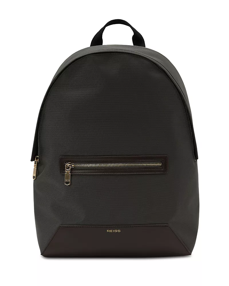 Reiss Allen Woven Leather Trim Backpack