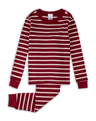 Unisex Striped Thermal Pajama Set - Little Kid
