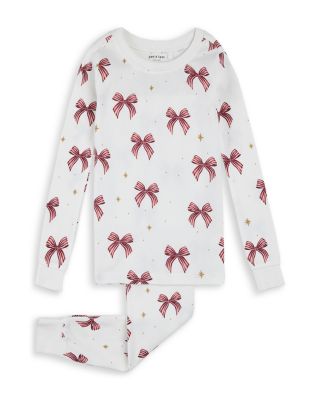Girls' Glitter & Bows Print Cotton Pajama Set - Little Kid 