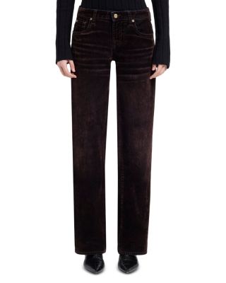 Low Rise Straight Jeans in Flock Brown