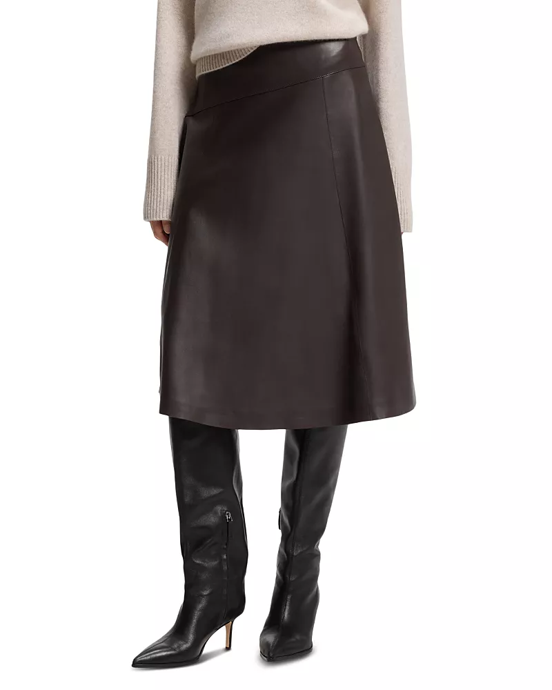 Hugo Boss Sekana A Line Leather Skirt
