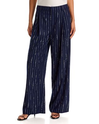 Embellished Pinstriped Pants - Exclusive