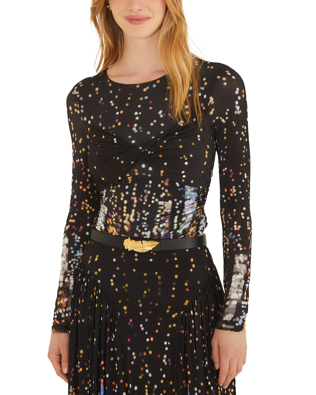NYC Skyline Twist Front Blouse - angle 1