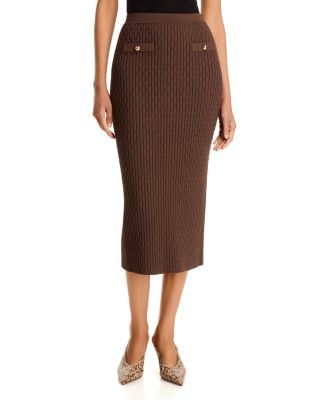 Milla Buttoned Faux Pocket Midi Skirt