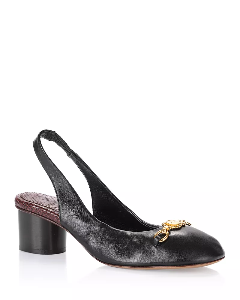 Chloe Women's Embellished Leather Slingback Pumps
