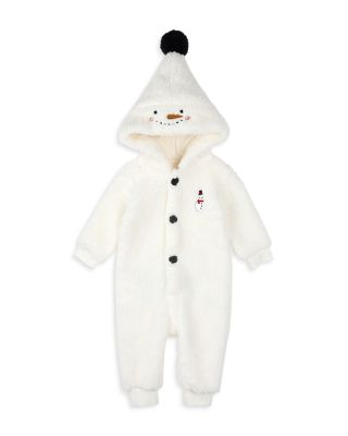 Unisex Snow Cute Faux Sherpa Playsuit Coverall - Baby