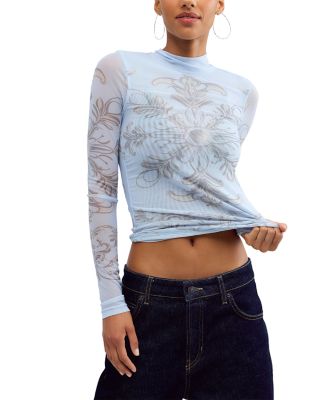 Jessa Mesh Mock Neck Top