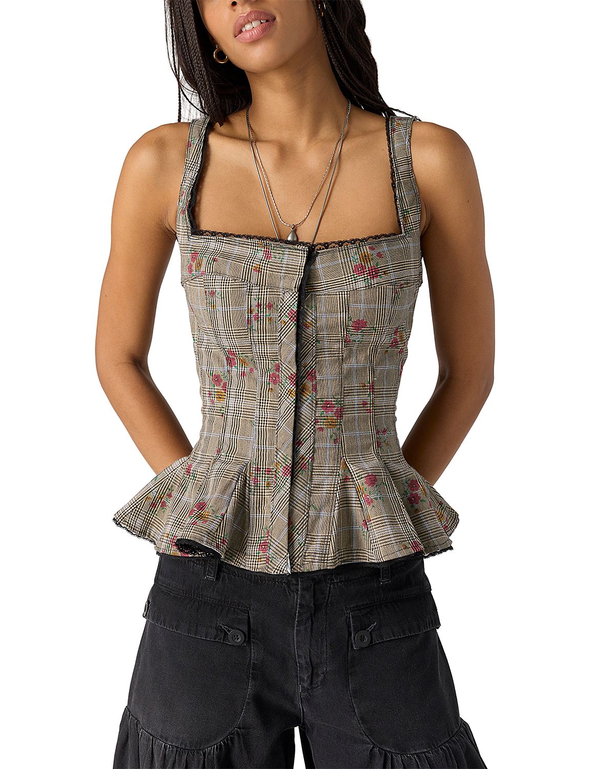 Free People Jolie Corset Peplum Top