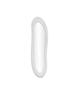  Orpheus Ribbed Faux Stone Fiberglass Tall Floor Mirror, 20"W x 2"D x 59"H