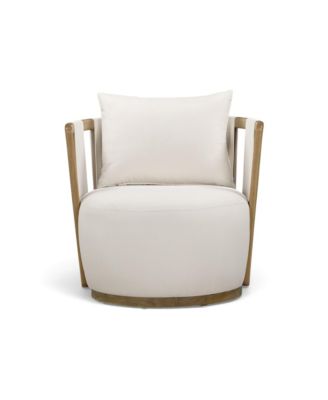  Paolo Upcycled Basketweave Fabric Outdoor Accent Chair