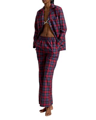 Madison Cotton Plaid Long Sleeve Pajama Set