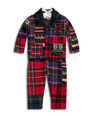 Boys' Patchwork Cotton & Wool Cardigan & Pant Set - Baby