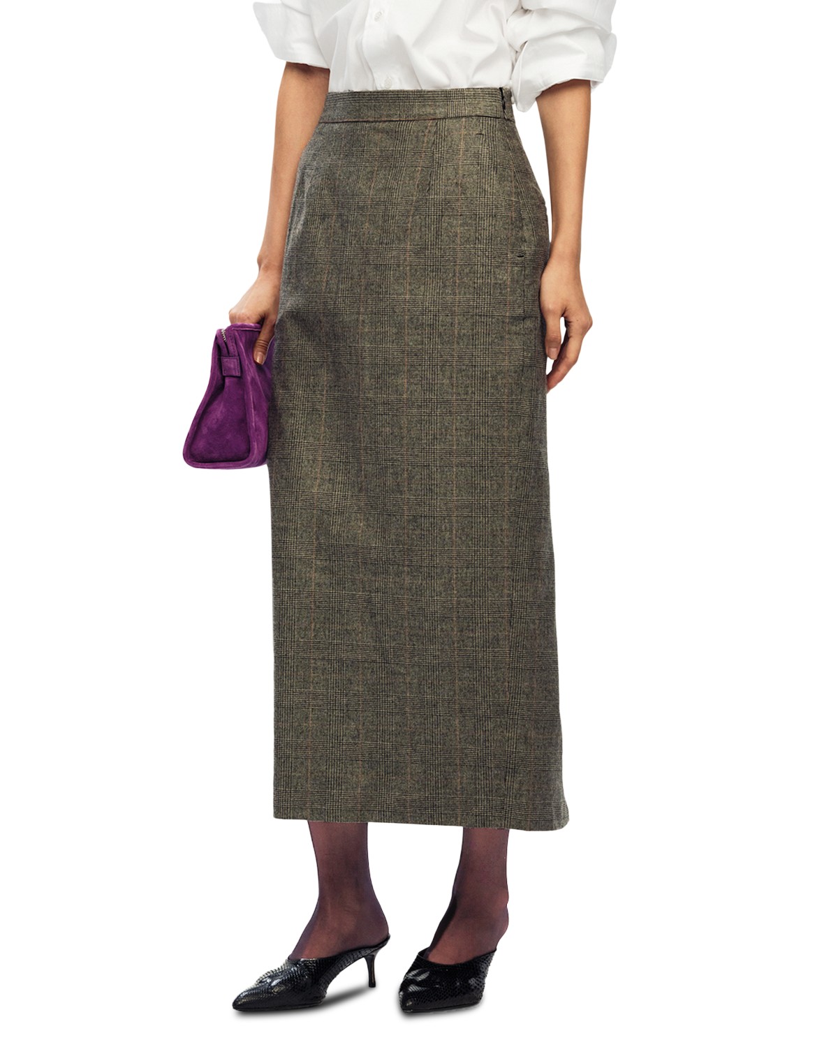 Willy Chavarria Tubo Maxi Skirt in Uniform Brown/Black