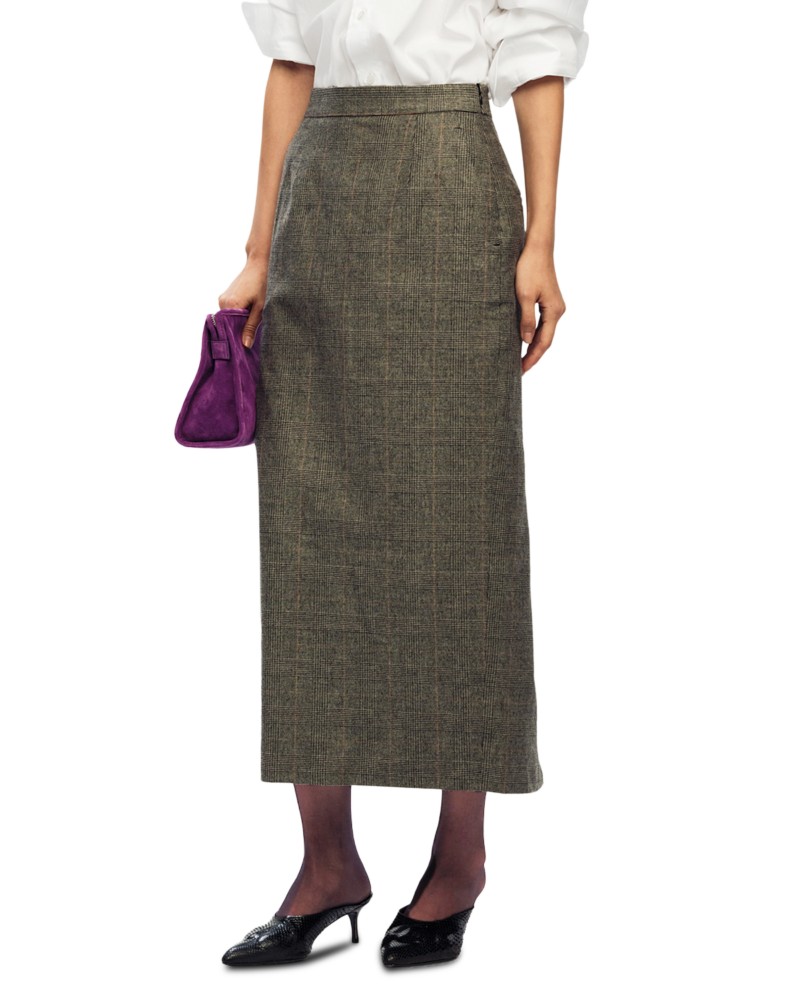 Willy Chavarria Tubo Maxi Skirt in Uniform Brown/Black