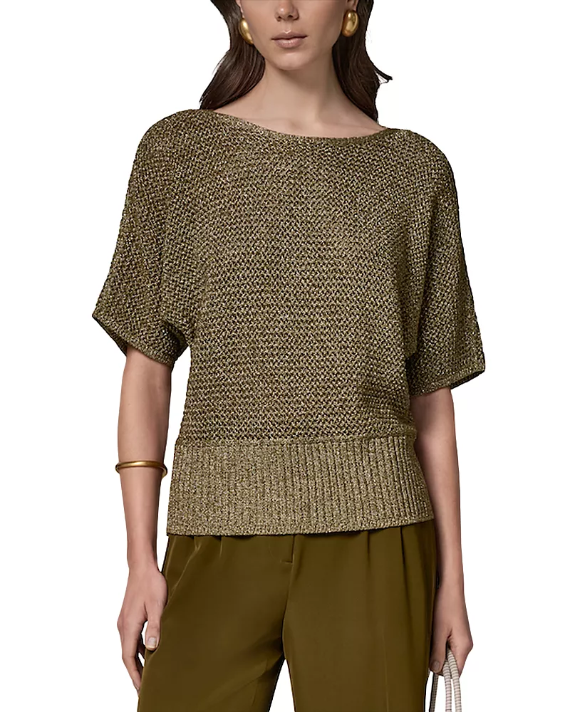 Donna Karan New York Metallic Drop Shoulder Top