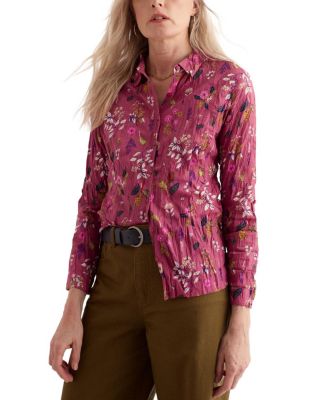  Larissa Crinkled Cotton 3/4 Sleeve Shirt