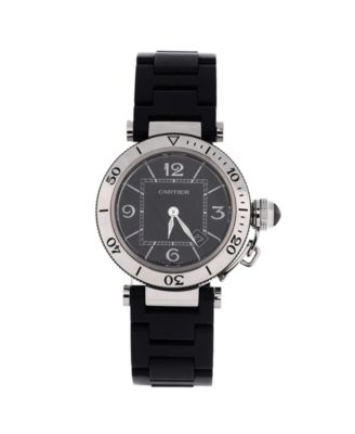  Pasha Seatimer Quartz Watch in Stainless Steel and Rubber 33mm