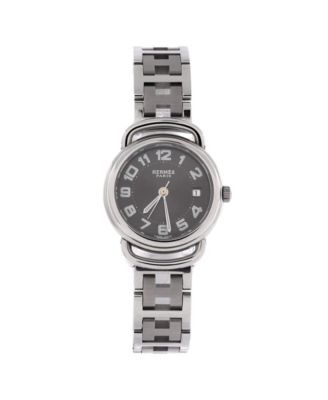 Pre-Owned Hermes Pullman Quartz Watch in Stainless Steel 25mm